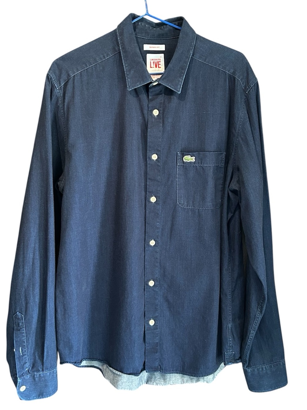 Lacoste Men’s Navy Long-Sleeve Button-Up Shirt